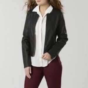 Jaclyn Smith Women's Zip Front Faux Leather Jacket